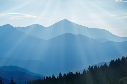 Sunset in the Mountains