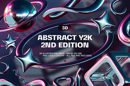 Abstract Y2K Vol 2 3D Illustration