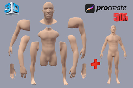 3D Model Male for Procreate App