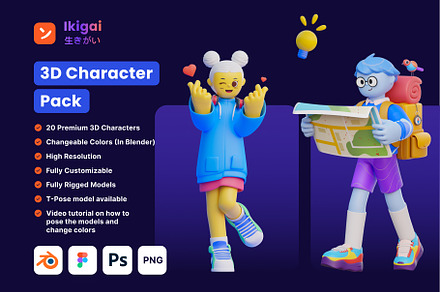 Ikigai - 3D Character Pack
