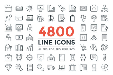 4800 Line Icons Pack